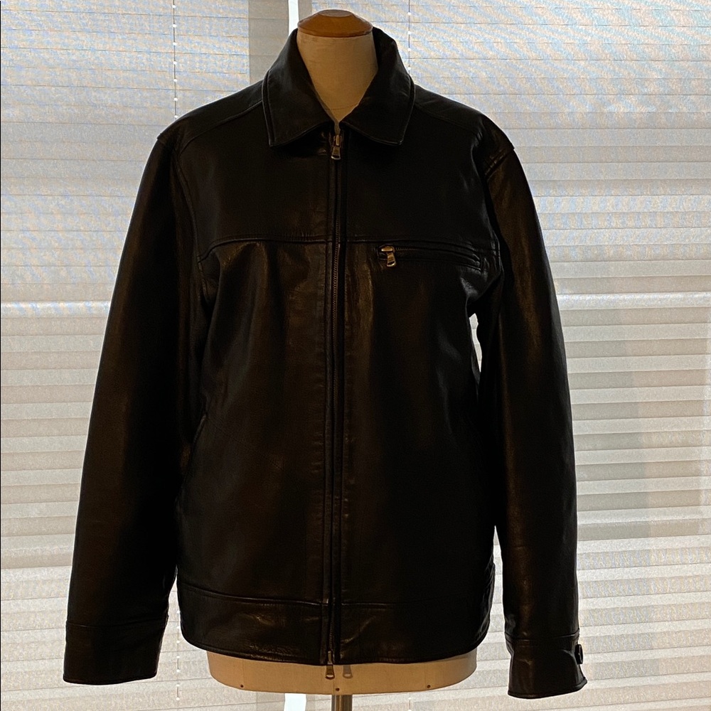 Timberland Men's Black Leather Jacket sm
